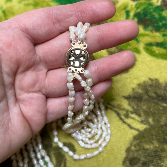 VTG Coastal Cottagecore Freshwater Pearl Beaded Costume Jewelry Necklace - Picture 5 of 6